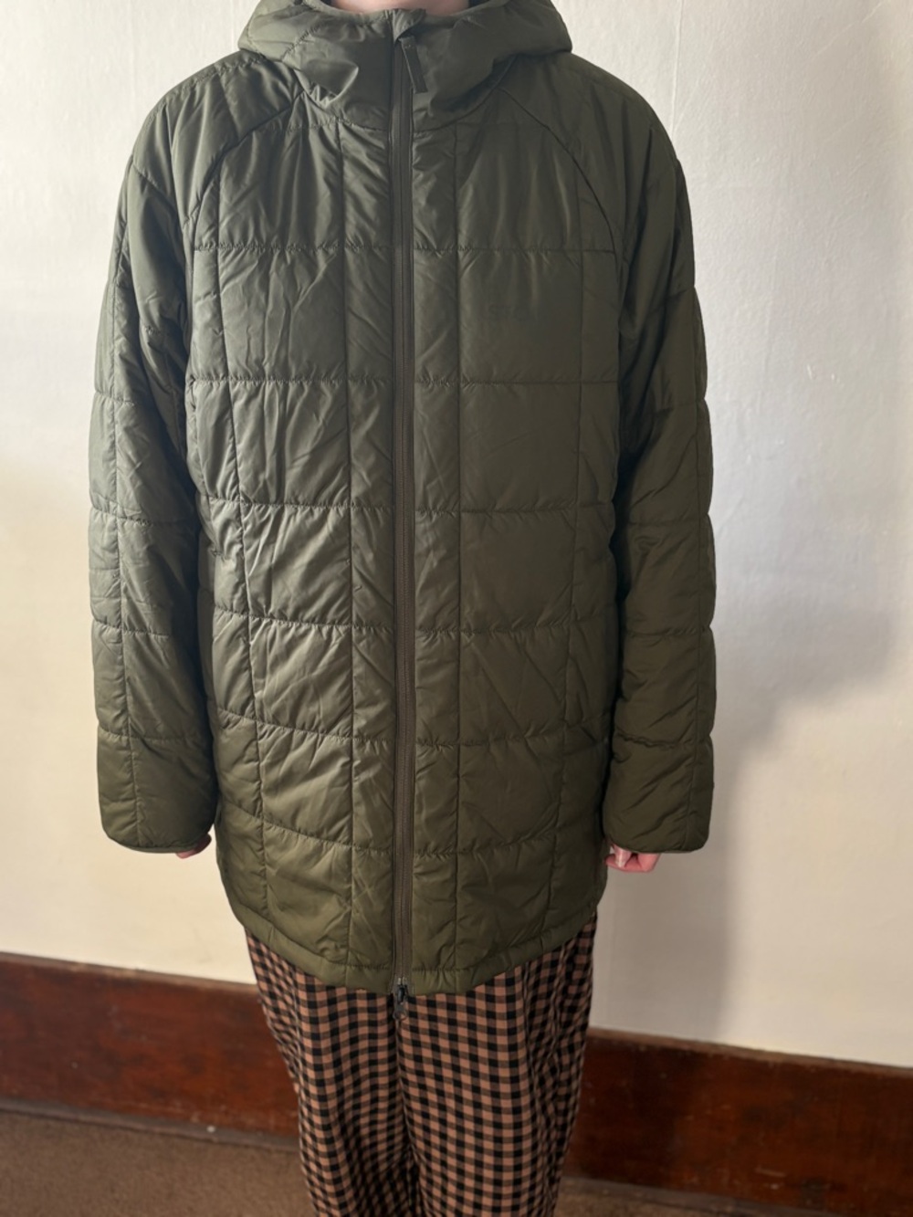 Women’s Olive Green Hooded Puffer Jacket - Picture 2 of 2